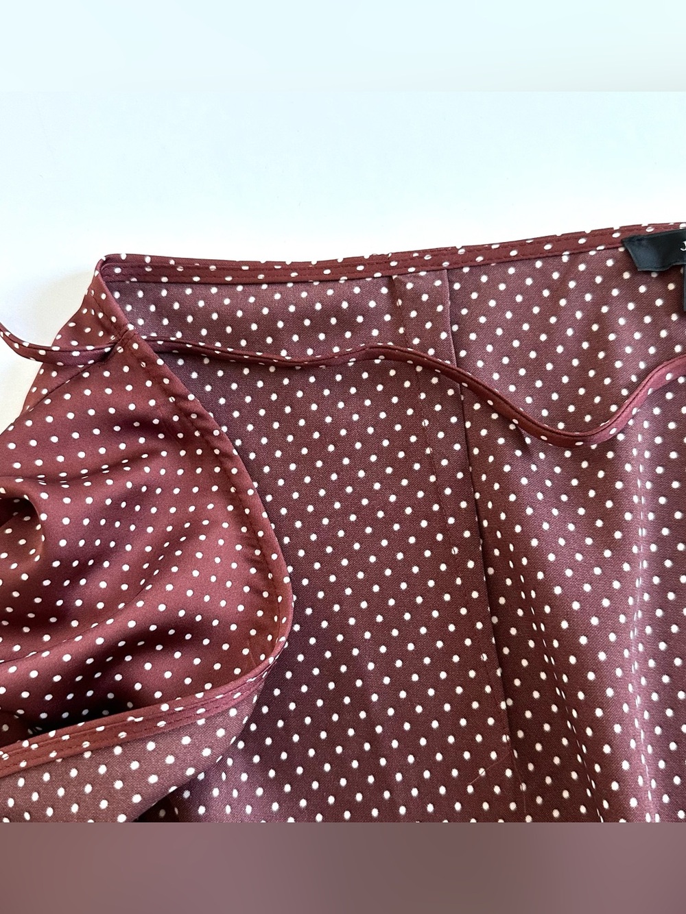 ✨Matching Set✨ J.Crew Smocked Top & Wrap Slip Skirt in Sable Polka Dot | XL - Picture 11 of 14